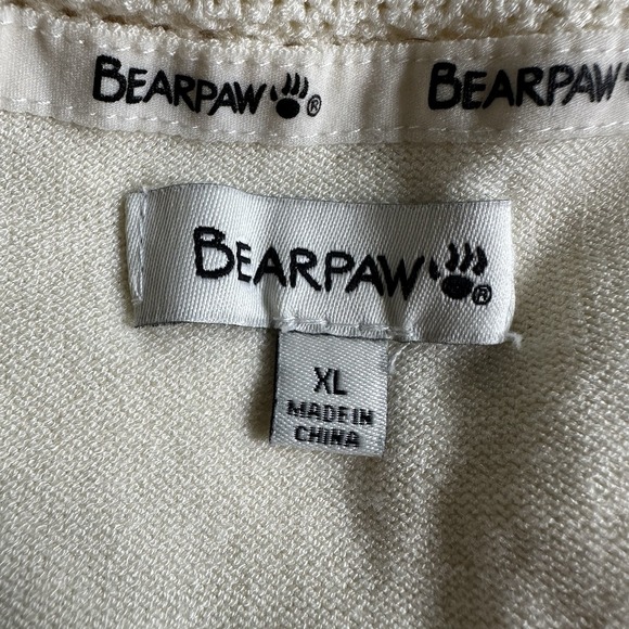 Cream Color Bear paw XL Short Sleeve Sweater - Picture 4 of 7